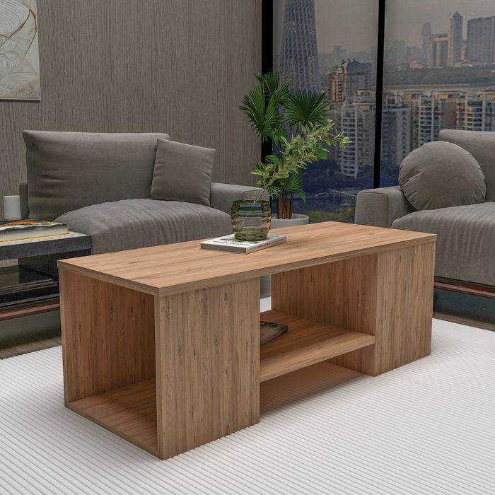 Hanah Home Sartos - Juego de mesa de centro y mesas auxiliares, Pino Atlántico y Beige